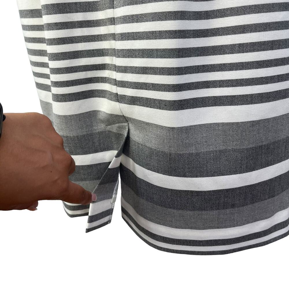 Calvin Klein Gray and White Striped Midi Sheath Dress - Picture 8 of 11
